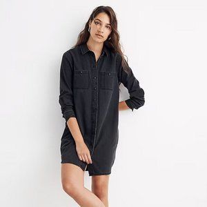 Madewell Black Button-Front Shirt Dress